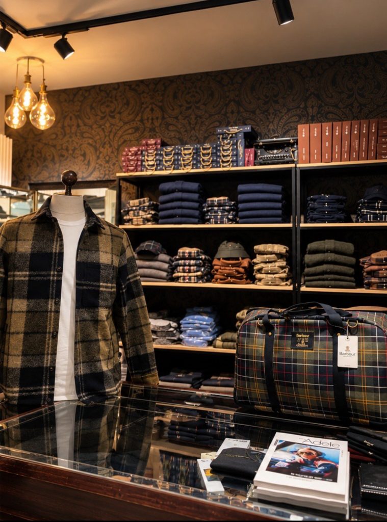 boutique homme avec Barbour